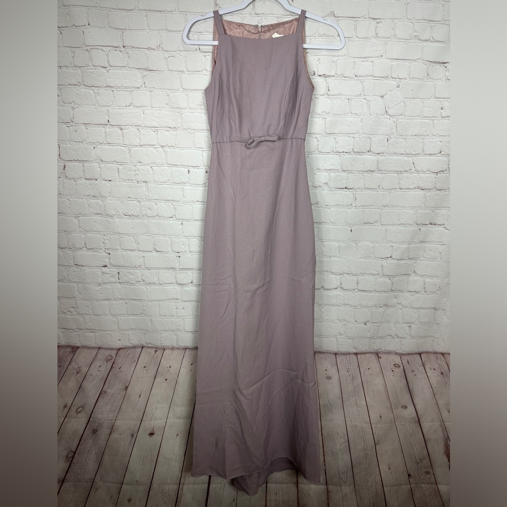 After Six high neck lined maxi bridesmaid formal dress, sz 4